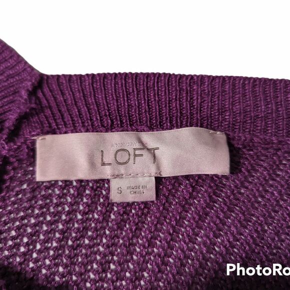 Women's Ann Taylor LOFT Purple Knit Crop Top Sweater, Size Small - Picture 5 of 5